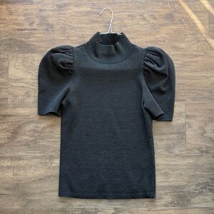 Alice + Olivia Charcoal High Neck Top